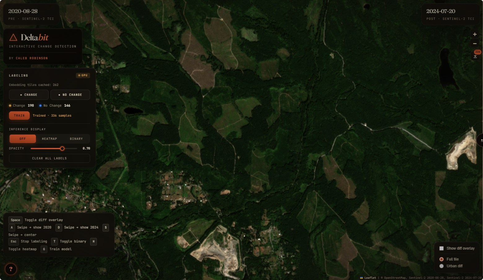 2020 Sentinel-2 true-color crop of rural area south of Seattle in the DeltaBit viewer.