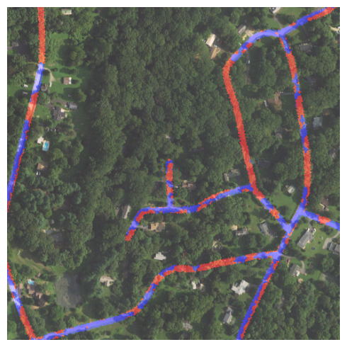 Second example patch showing road passing under tree canopy
