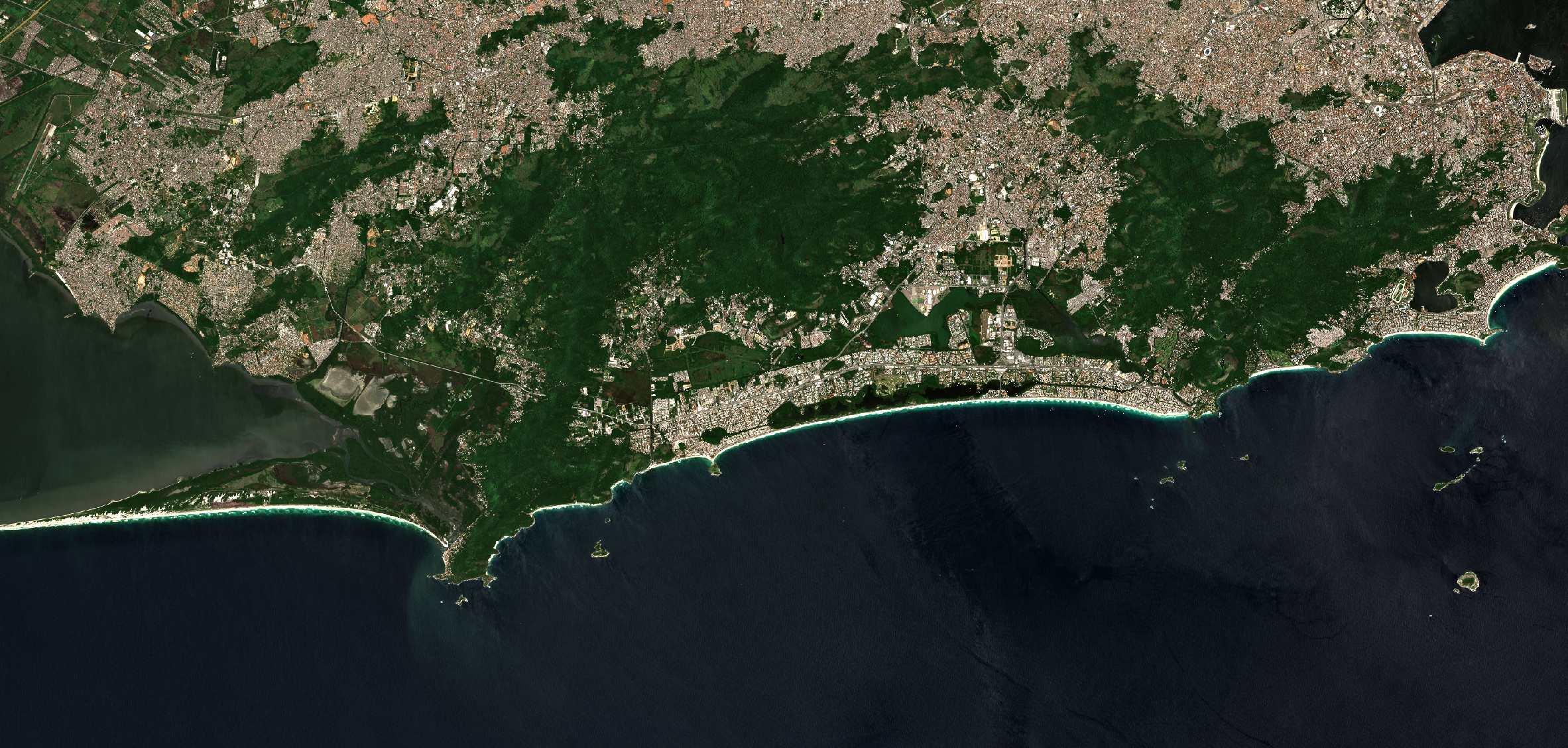 Sentinel-2 true-color composite of Rio de Janeiro